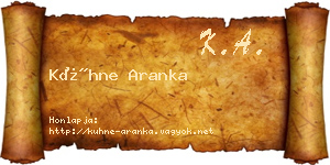 Kühne Aranka névjegykártya