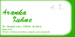 aranka kuhne business card